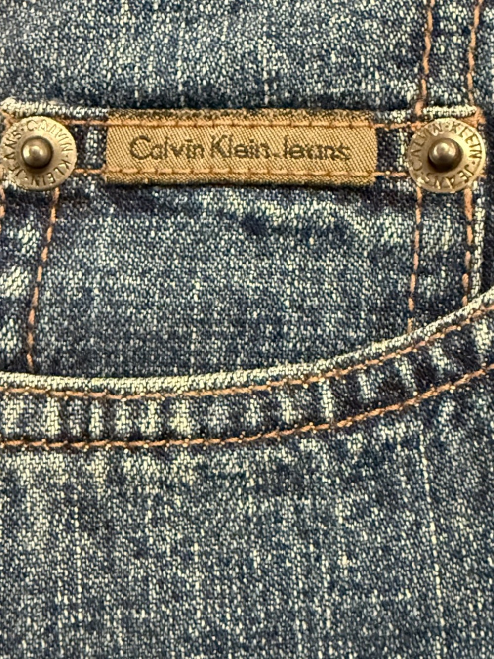 Calvin Klein Jeans Size 1 Vintage Denim Mini Skirt Y2K Zip Front GUC - Picture 4 of 5